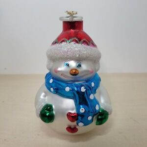 Departi Snowman Christmas Ornament Glass Holiday Decor With Oil‎ Lamp Wick